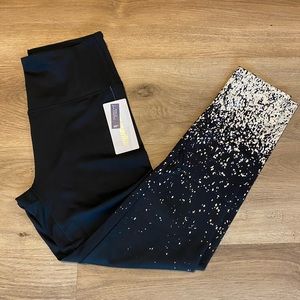 ~SOLD) Marika Black/Silver Sparks Ankle Leggings